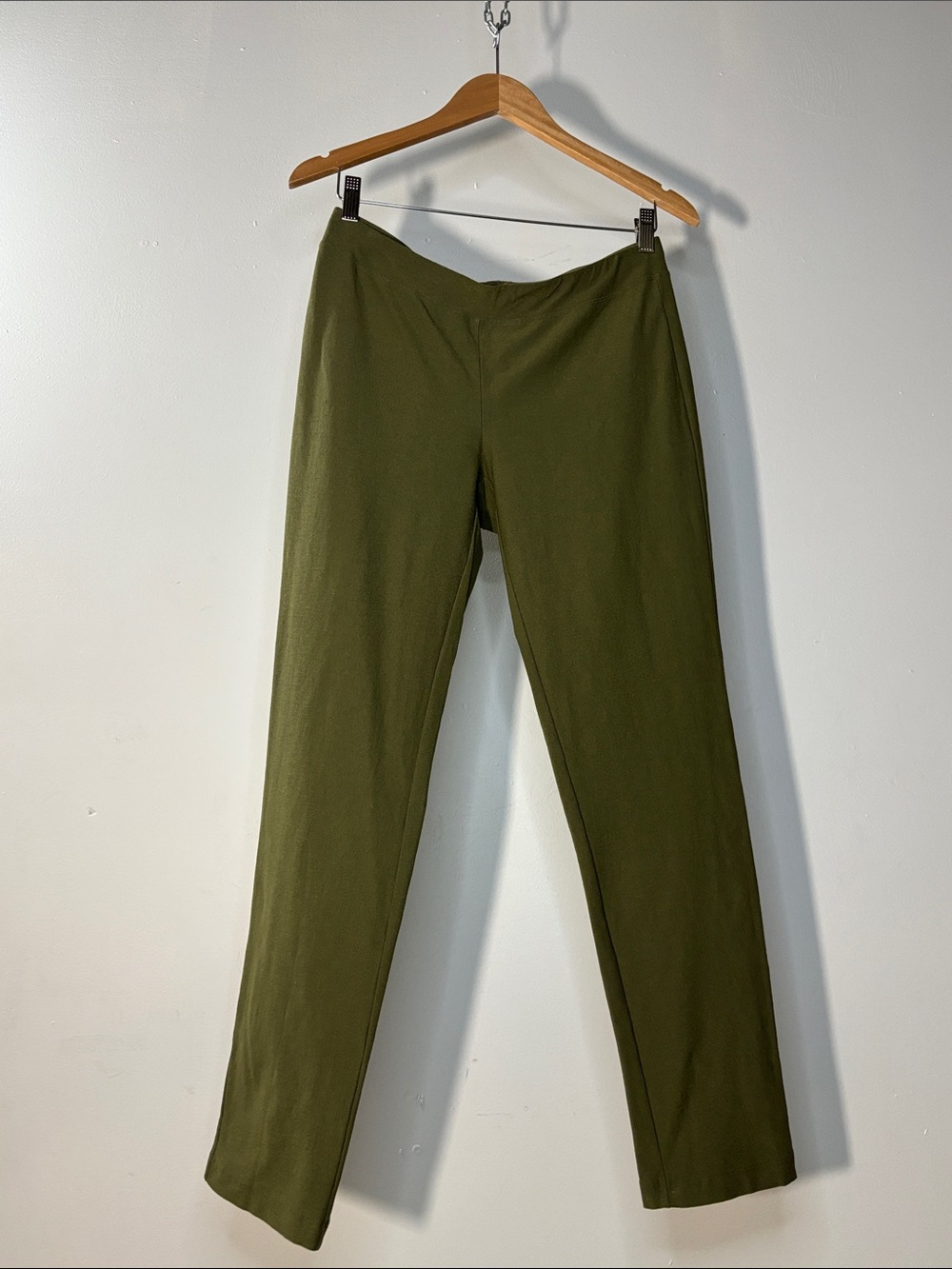 Eileen Fisher Olive Green Straight-Leg Pants Size Small